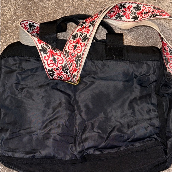 Kipling Black Tote Bag with Red Accents - Picture 6 of 8